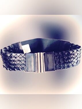 BCBGMaxAzria | braided wide black belt with stretch | excellent condition | S